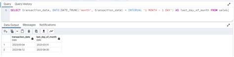 postgresql last month date