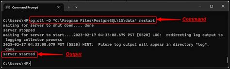 postgresql restart service windows command line