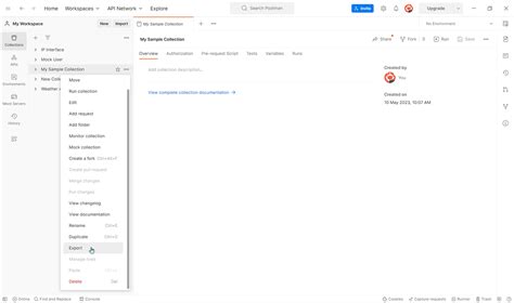 Postman Export Collection Not Working