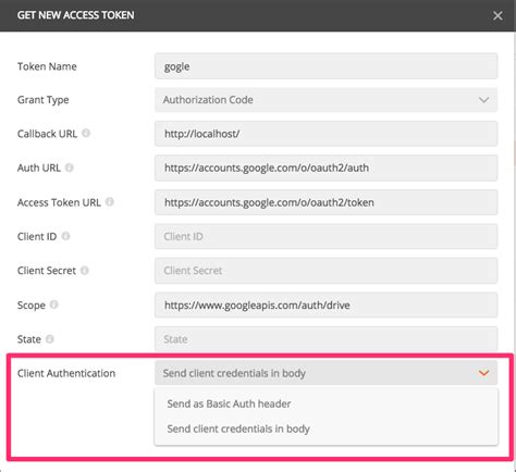 postman oauth2 client credentials example