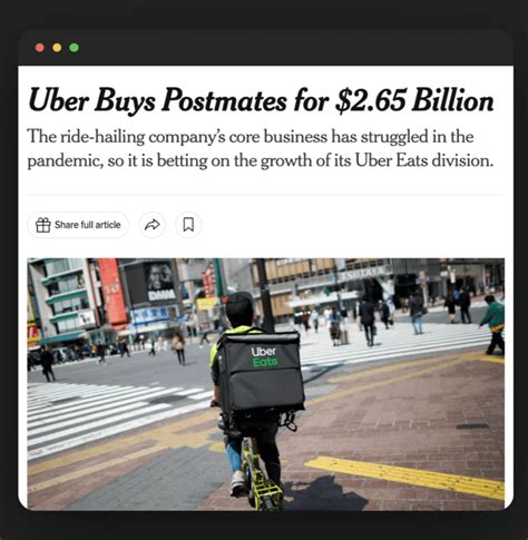 Postmates Acquired By Uber