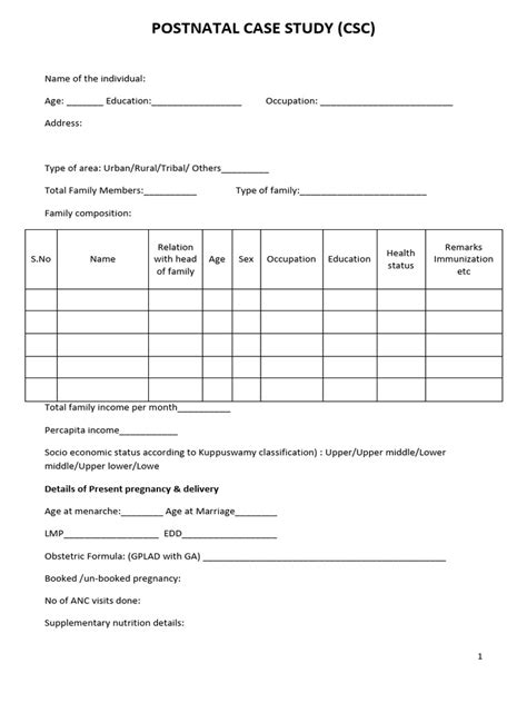 postnatal case study topics list pdf