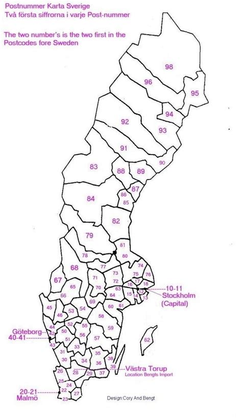 Postnummerområden Karta Karta