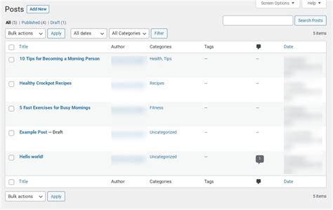 Posts Page Wordpress