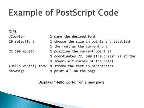 Postscript Example Code
