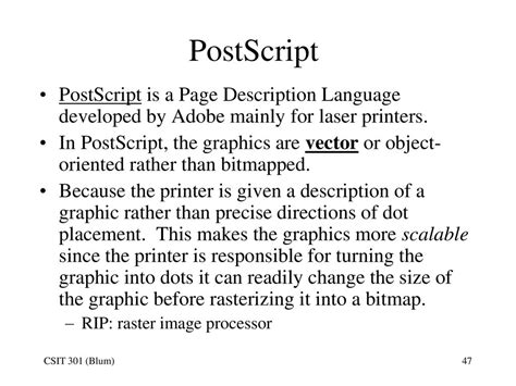 Postscript Printer Description