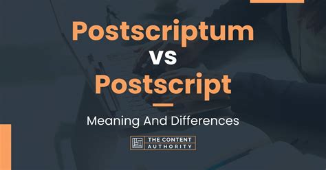 Postscript Work Meaning