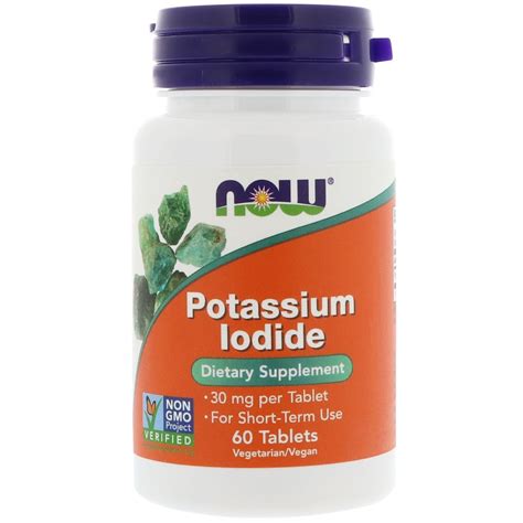 NOW Foods Potassium Iodide 30 mg. 60 Vegetarian Tablets Walmart