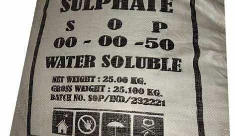 Potassium Sulfate Fertilizer Label 0 0 53 17 Sulfur Solution Grade