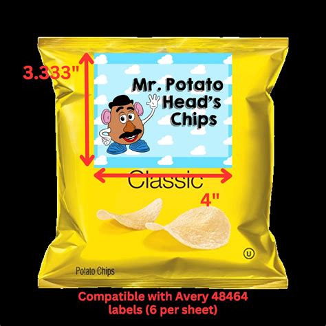 Potato Chip Bag Labels