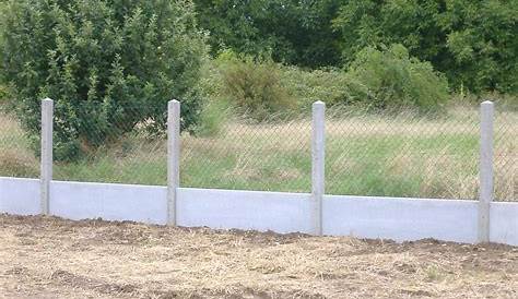 Poteau pour finition clôture droit en béton pleine, L.260