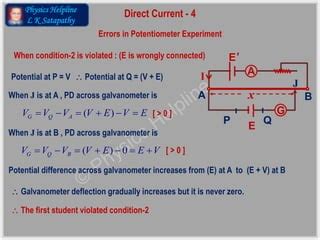 Potentiometer Experiment Error