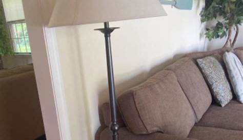 PB Classic Articulating Floor Lamp with Vintage Glass Shade Pottery