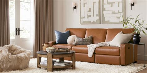 pottery barn leather reclining sofa