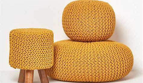 Giant XXXL Crochet Pouf Poof Ottoman Footstool Home Decor