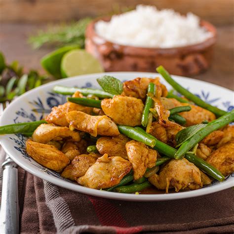 Escalope de poulet avec haricots verts