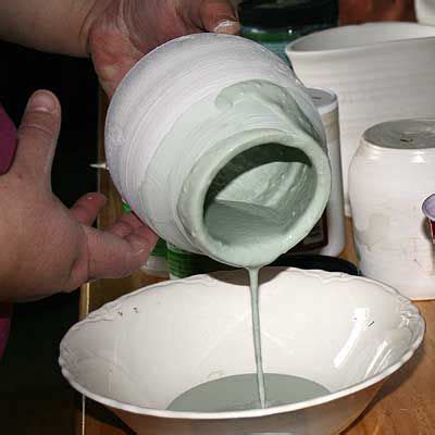 pouring ceramic glaze
