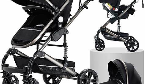 Poussette 3 En 1 Noir Bébé Trio Kinderkraft Xmoov Dès La