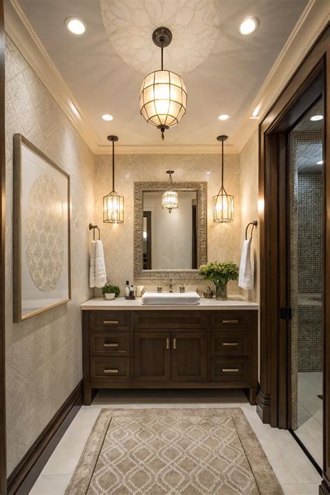 Powder Room Ceiling Lighting Ideas