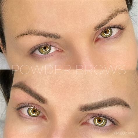 Powder Brows Before and After Pictures Ombre eyebrows, Lip color skin tone, Brows