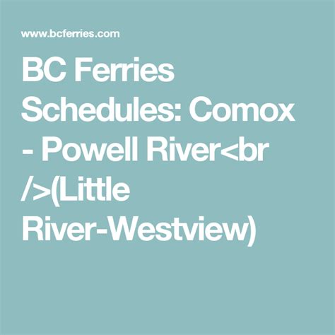 powell river little river ferry schedule