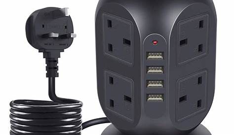 Power Strip With Usb, 2 Outlets USB Ports Extension Cord