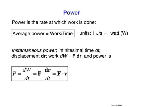 Power =Work/Time