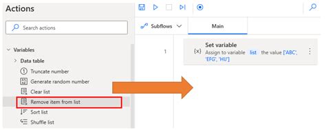 power automate desktop list index variable