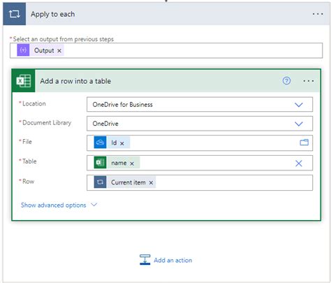 power automate export excel to sharepoint list