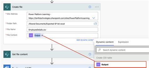 power automate export list