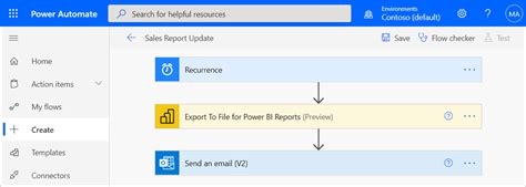 power automate export power bi report to excel and email