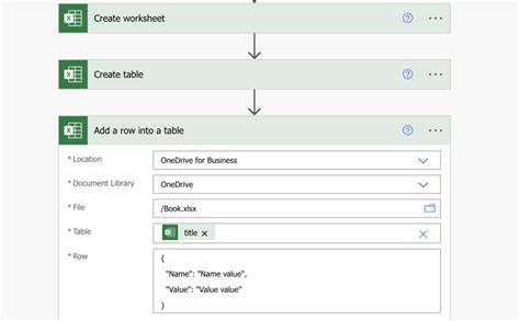 power automate get rows from excel table