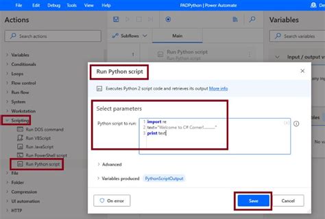 power automate online run python script