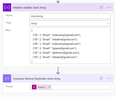 power automate remove duplicates from array