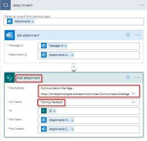 power automate save email attachment to sharepoint list item