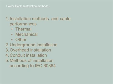 Power Cable Installation Methods