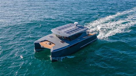 A stunning new allelectric catamaran with massive battery pack goes