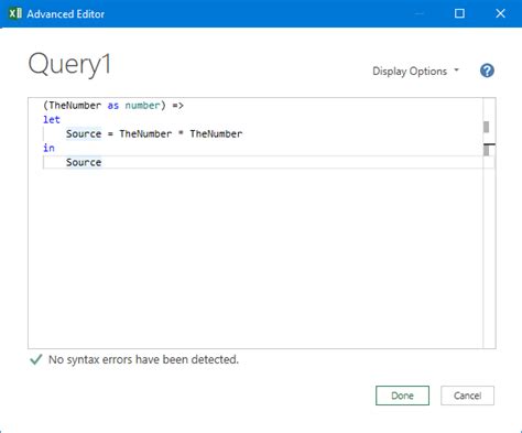 Power Query Function Query