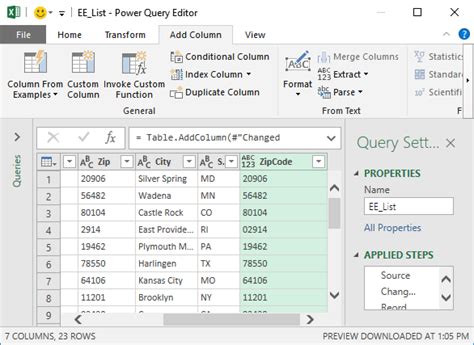 power query zip code format