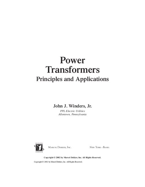 Power Transformers Principles And Applications Pdf