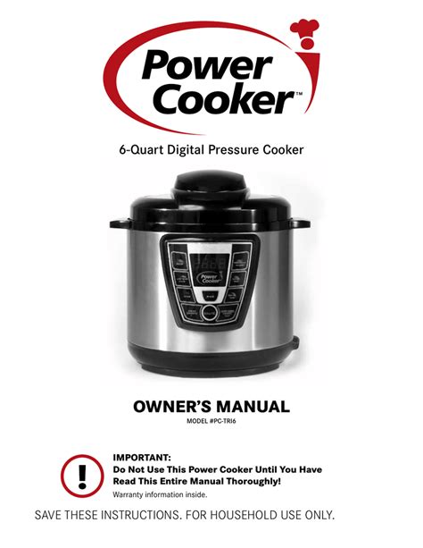 Pressure Cooker Xl Manual