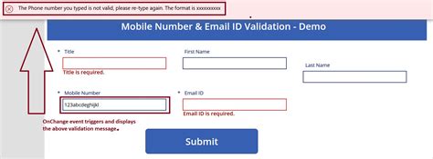 powerapps phone number validation
