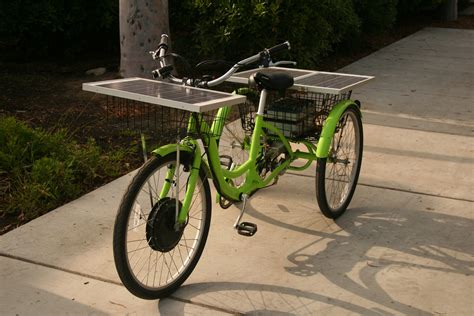 powered tricycle with solar panel
