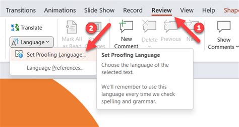 Powerpoint Default Language Keeps Changing