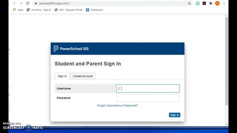 powerschool account log in student