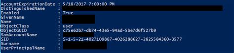 powershell check ad account expiration date
