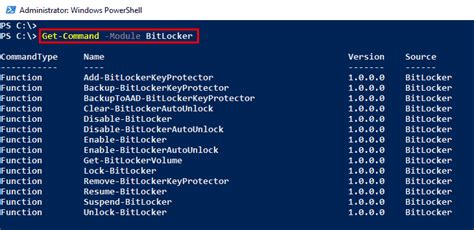 powershell command to turn on bitlocker