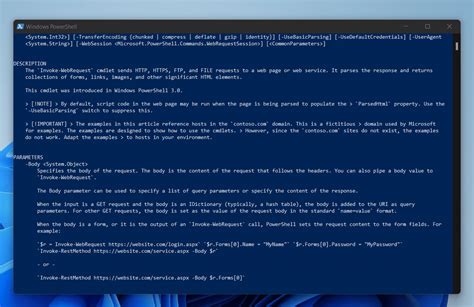 powershell curl example with headers