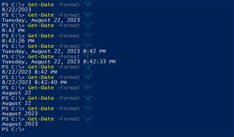 powershell date short format