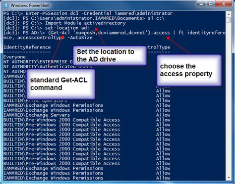 powershell get active directory acl